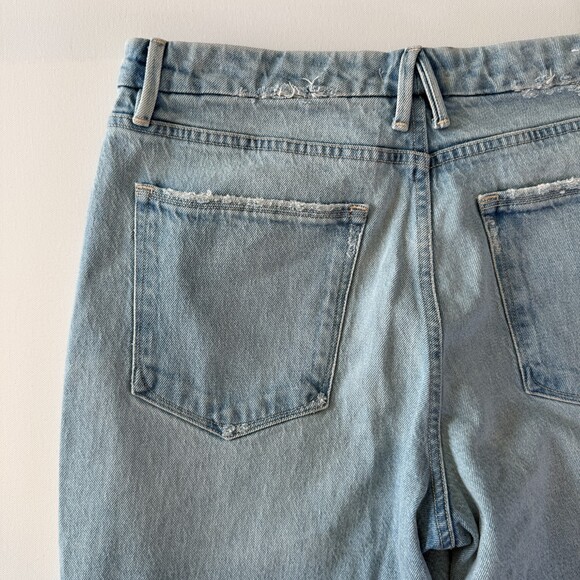 Good American Mom Jeans Women's Sz 10 / 30 High Waist Distressed Light Wash Blue - Picture 12 of 16